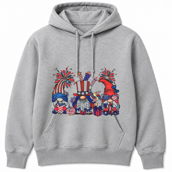 4th of July Patriotic Gnomes Fireworks Hoodie