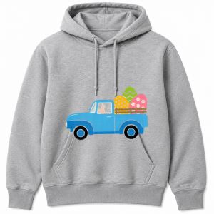 Blue Truck Bunny Driver Easter Eggs Hoodie