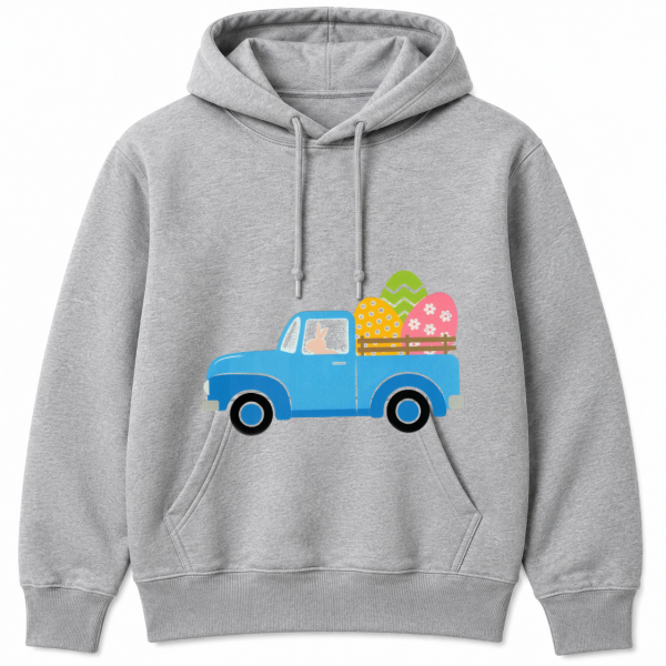 Blue Truck Bunny Driver Easter Eggs Hoodie