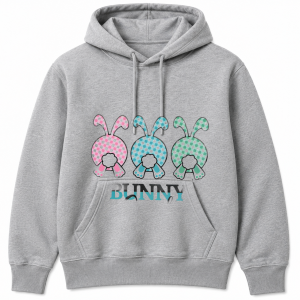 Bunny Gingham Trio Back View Hoodie