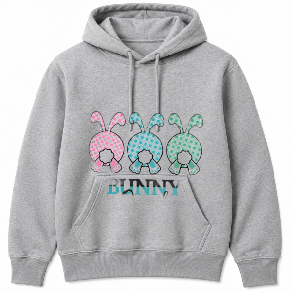 Bunny Gingham Trio Back View Hoodie