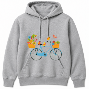 Easter Bicycle Baskets Chicks Flowers Hoodie