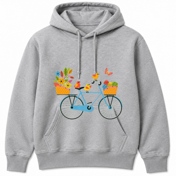 Easter Bicycle Baskets Chicks Flowers Hoodie