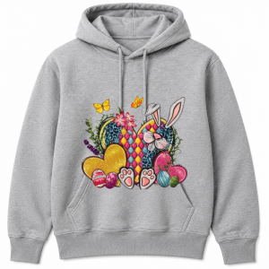 Easter Bunny Heart Bouquet Hoodie