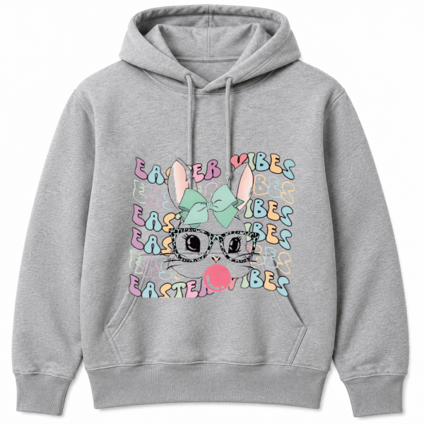 Easter Vibes Bunny Bow Sunglasses Hoodie