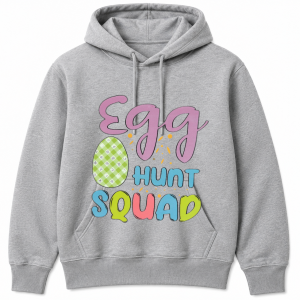 Egg Hunt Squad Gingham Egg Hoodie