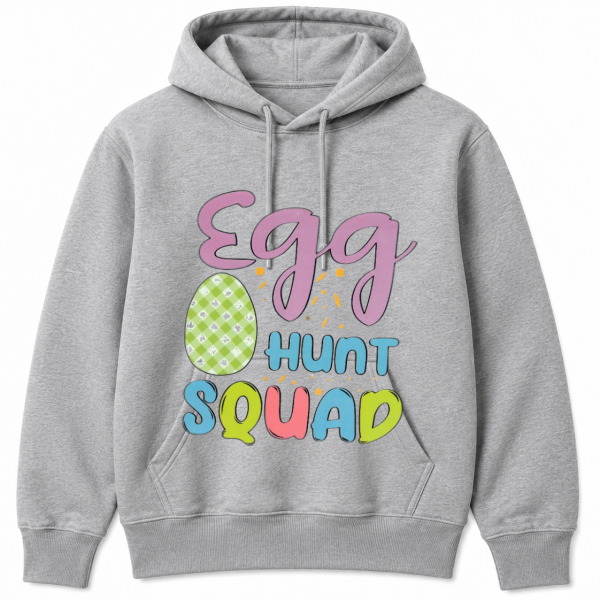 Egg Hunt Squad Gingham Egg Hoodie