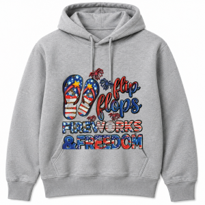 Flip Flops Fireworks and Freedom Hoodie