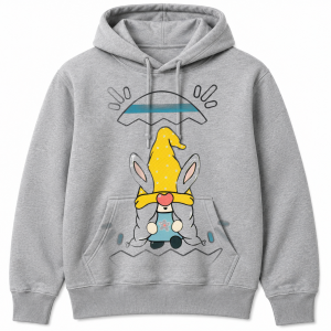 Gnome Girl Yellow Hood Heart Hoodie