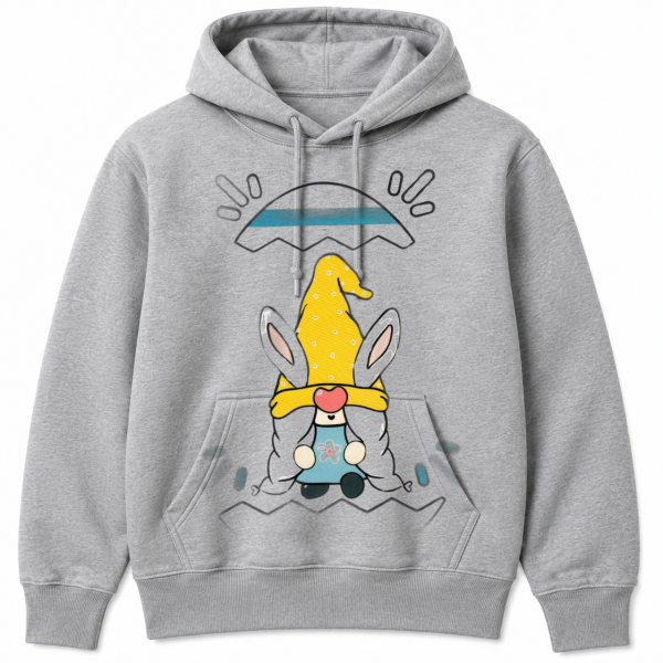 Gnome Girl Yellow Hood Heart Hoodie