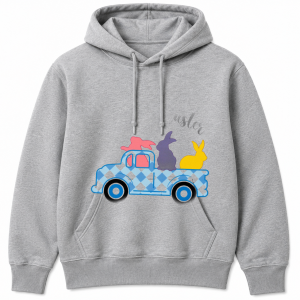 Happy Easter Bunny Checkered Truck Hoodie