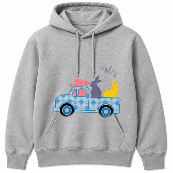 Happy Easter Bunny Checkered Truck Hoodie