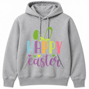 Happy Easter Bunny Ears Colorful Ribbon Hoodie