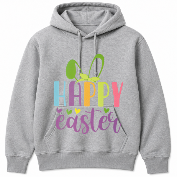 Happy Easter Bunny Ears Colorful Ribbon Hoodie
