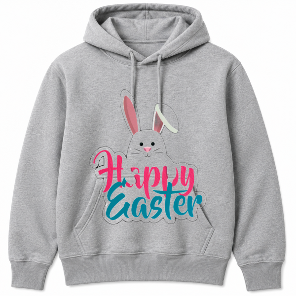Happy Easter Bunny Face Teal Pink Hoodie