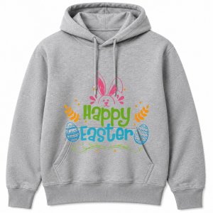 Happy Easter Bunny Headband Wheat Hoodie