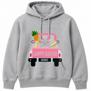 Happy Easter Bunny Pink Truck Carrot Hoodie