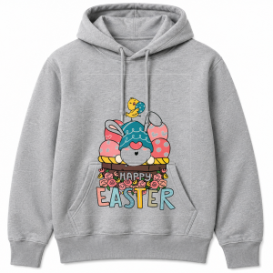 Happy Easter Chick Bunny Basket Roses Hoodie