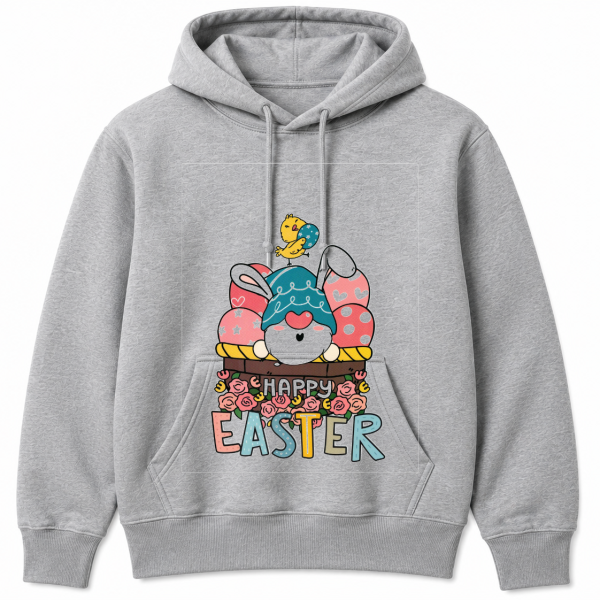 Happy Easter Chick Bunny Basket Roses Hoodie