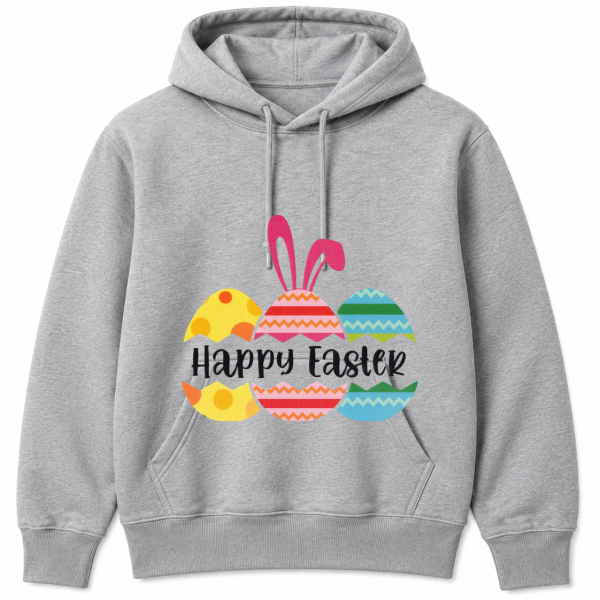 Happy Easter Cracked Eggs Bunny Ears Hoodie