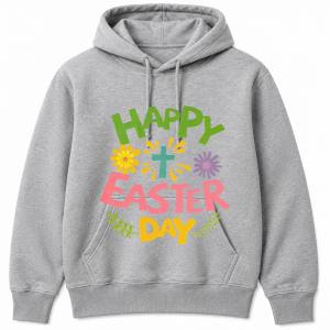 Happy Easter Day Cross Flowers Hoodie