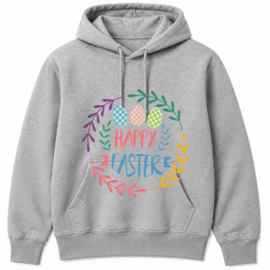 Happy Easter Floral Wreath Eggs Hoodie