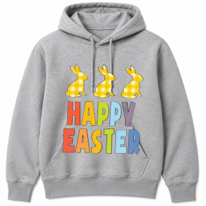 Happy Easter Gingham Bunnies Trio Hoodie