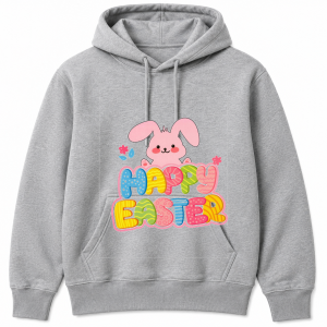 Happy Easter Pink Bunny Peeking Hoodie