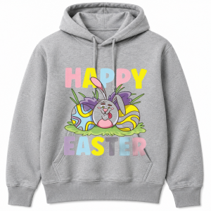 Happy Easter Swirl Egg Cat Face Hoodie