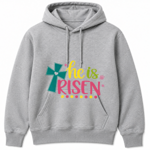 He Is Risen Cross Flowers Hoodie