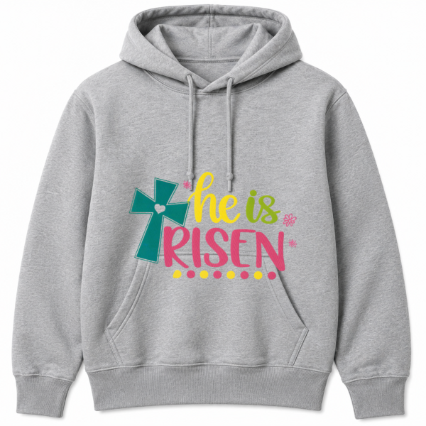 He Is Risen Cross Flowers Hoodie