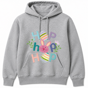 Hop Hop Hop Bunny Eggs Flowers Hoodie