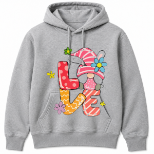 Love Gnome Flowers Easter Hoodie