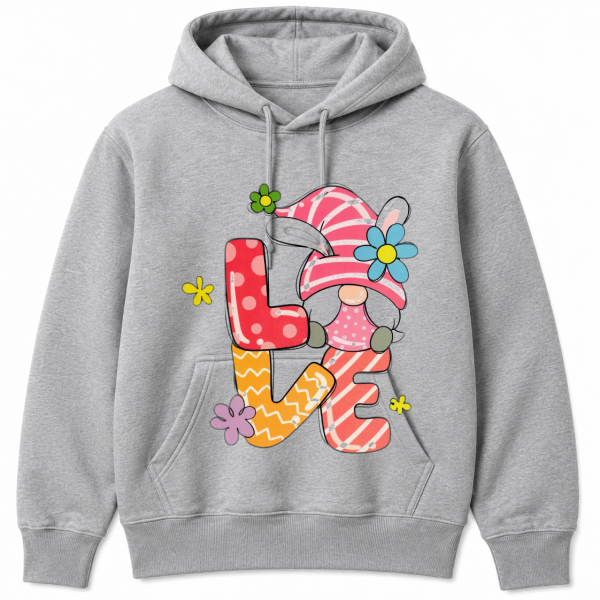Love Gnome Flowers Easter Hoodie