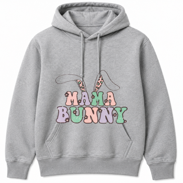 Mama Bunny Leopard Ears Hoodie