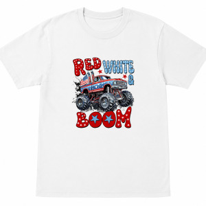 Red White & Boom Monster Truck 4th of July Shirt