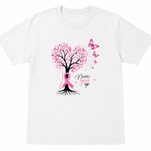 Never Give Up Breast Cancer Awareness Tree Shirt