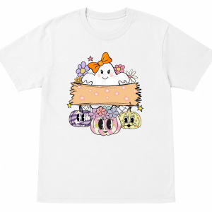 Cute Ghost with Bow Pastel Halloween Shirt