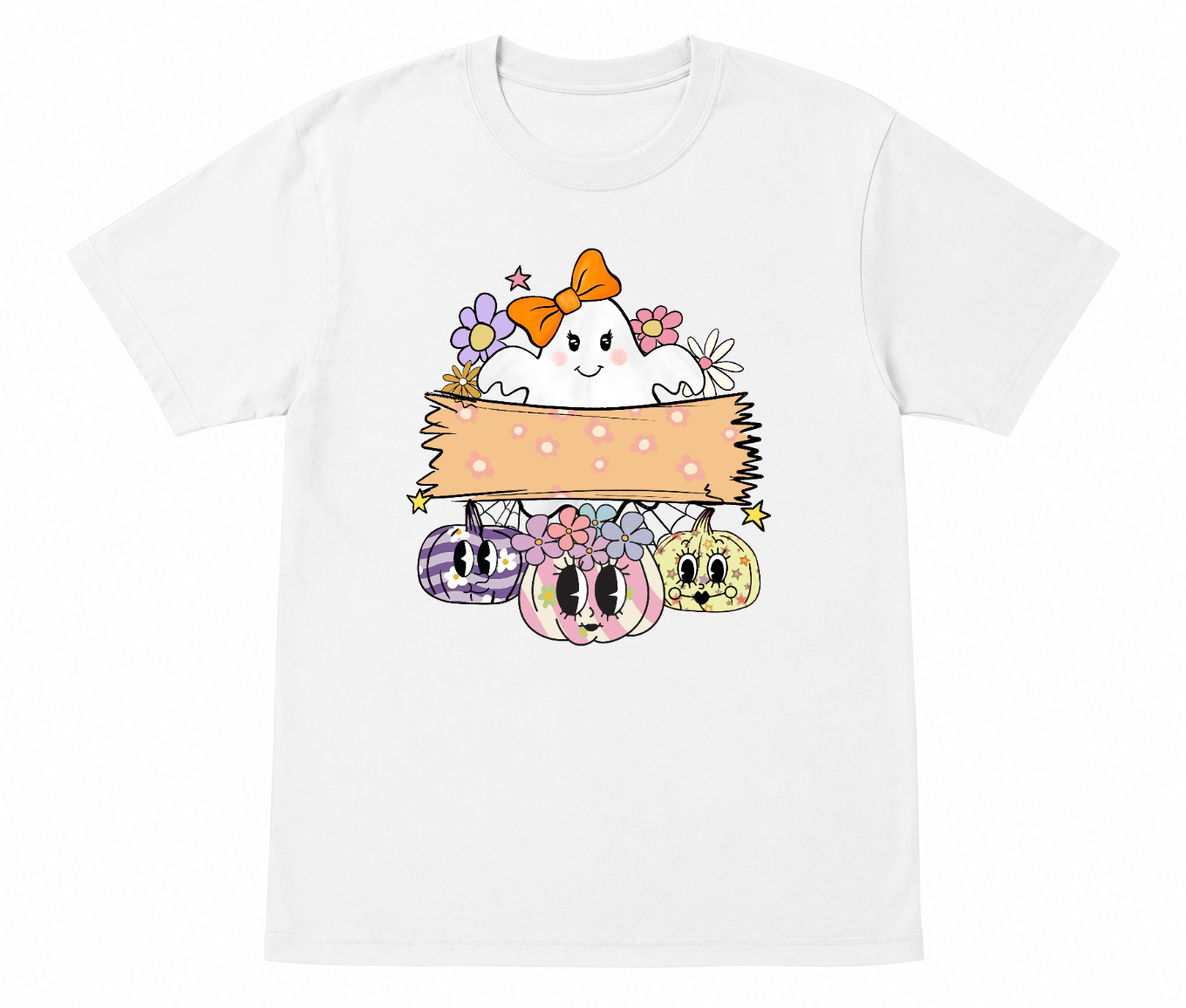 Cute Ghost with Bow Pastel Halloween Shirt