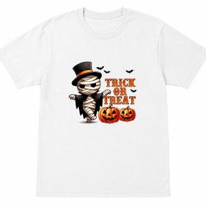 Trick or Treat Top Hat Mummy Halloween Shirt