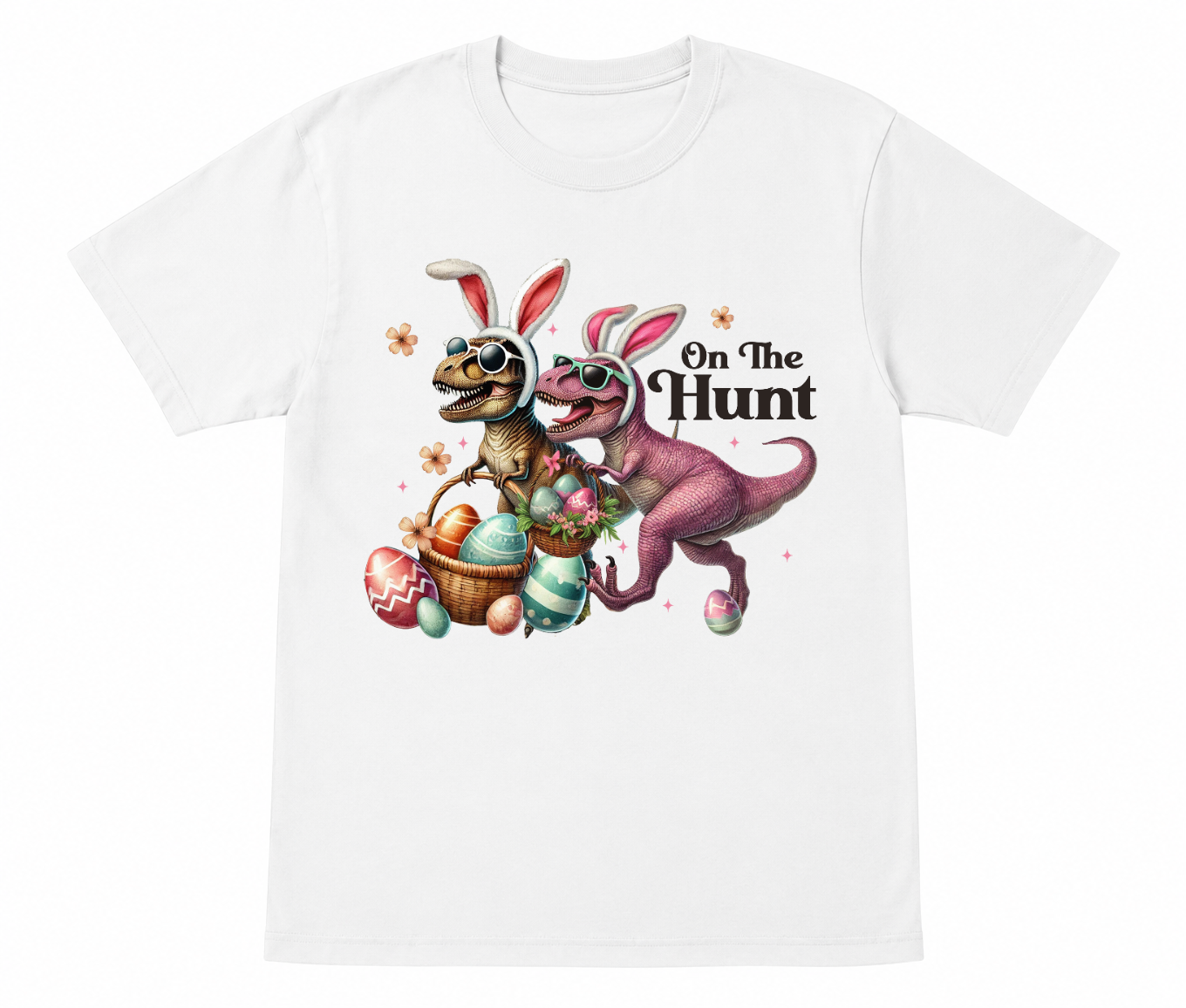 On The Hunt Dinosaur Bunny Ears Easter Shirt