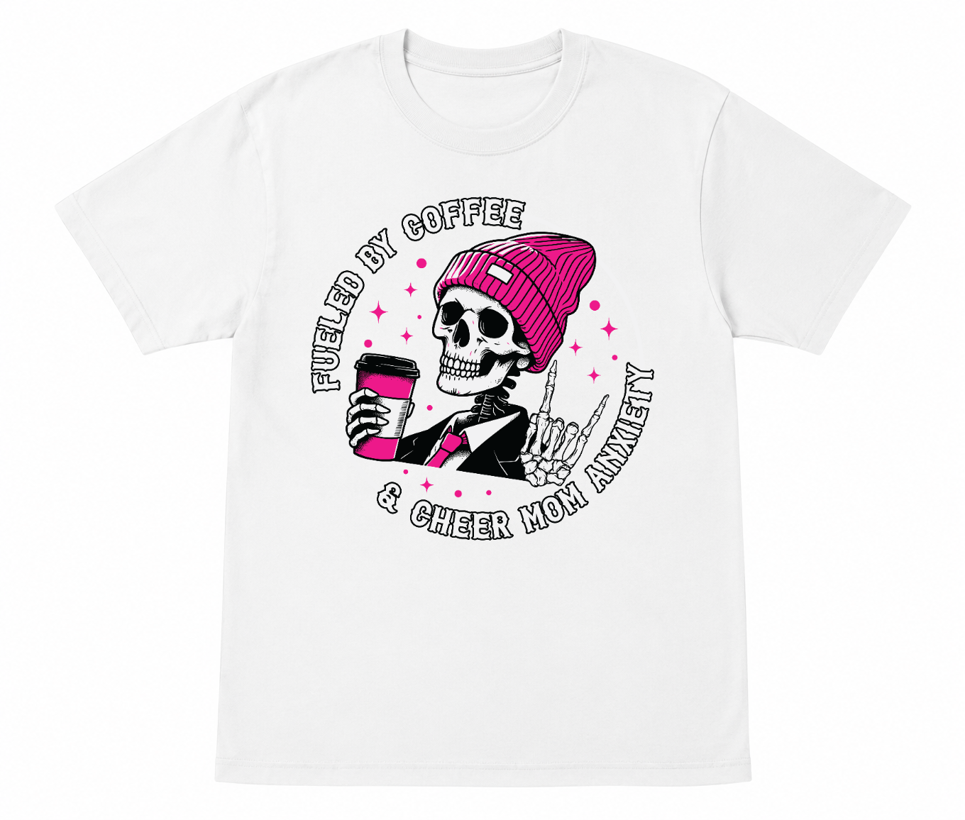 Fueled by Coffee and Cheer Mom Anxiety Shirt