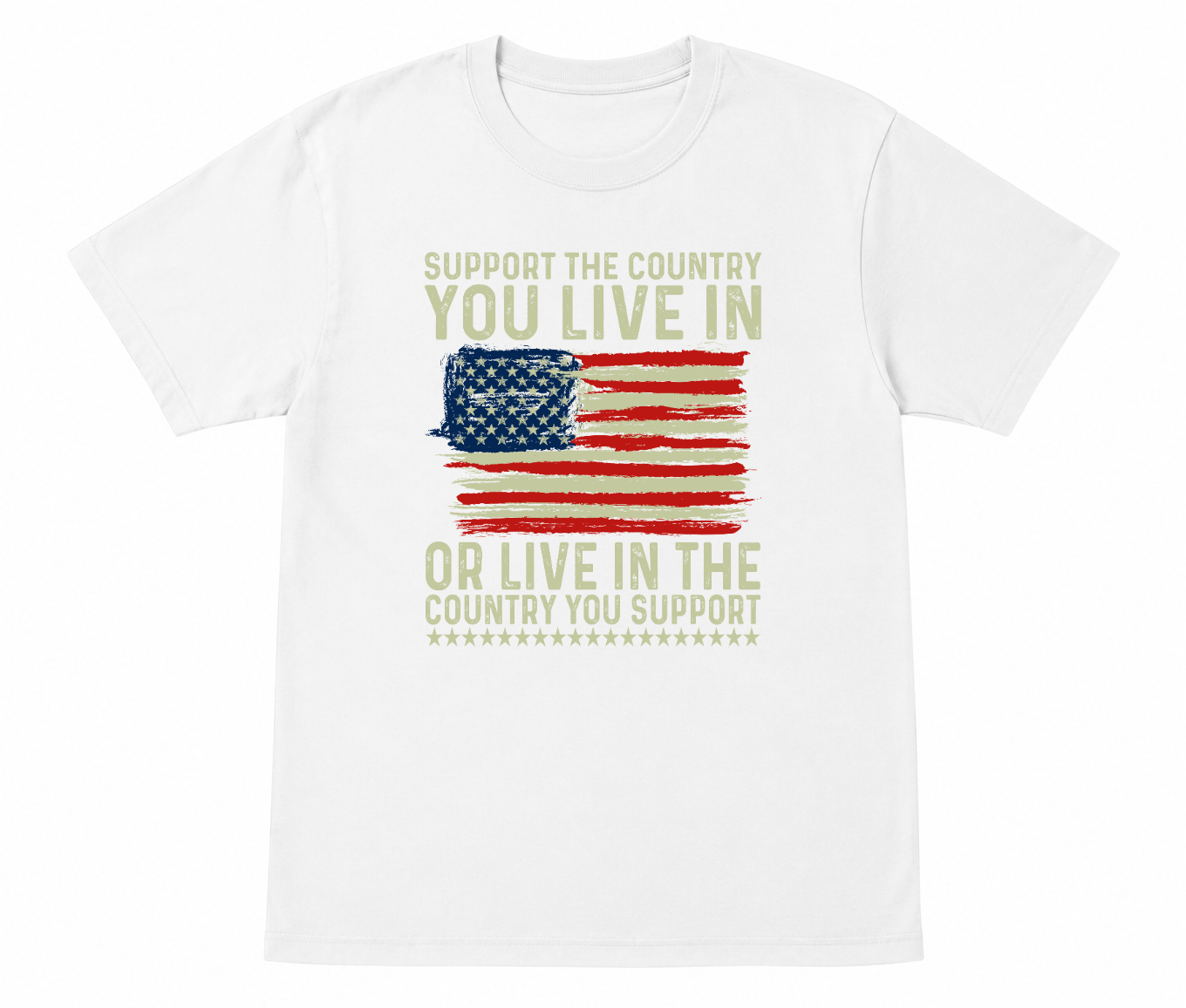 Support The Country You Live In Patriotic Flag Shirt