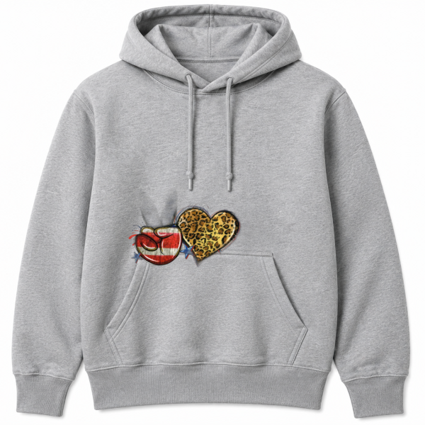 Peace Sign Leopard Heart Patriotic Hoodie