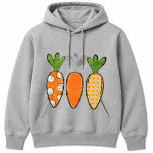 Three Carrots Patterned Hoodie