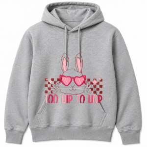 Too Hip to Hop Bunny Peace Signs Hoodie