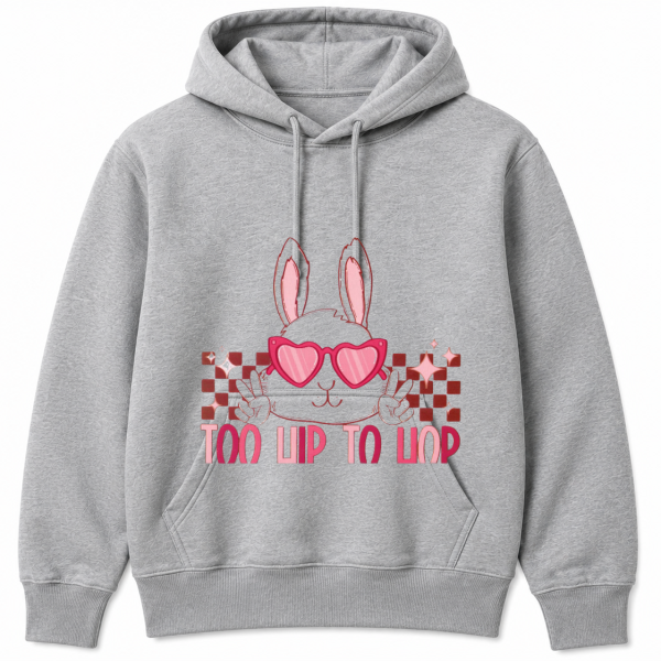 Too Hip to Hop Bunny Peace Signs Hoodie