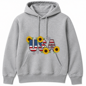 USA Sunflowers & Fireworks Hoodie