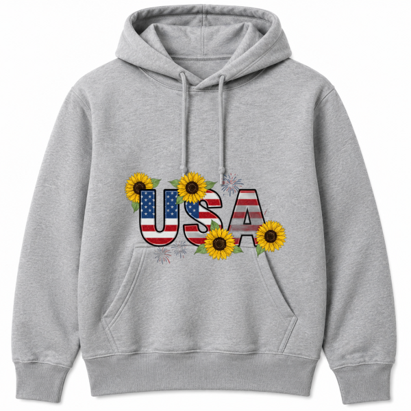 USA Sunflowers & Fireworks Hoodie